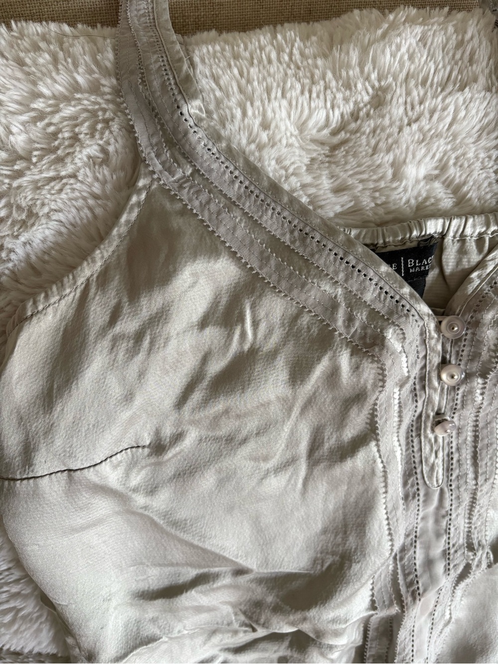 White House Black Market Light Gray (Silver) Silk Camisole Tank - Picture 2 of 5